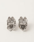 Silver Floral Statement Stud Earrings