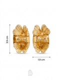 Gold Floral Statement Stud Earrings