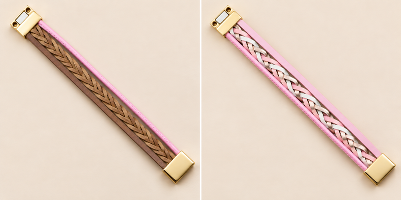 Blush Harmony Reversible Bracelet – Pink & Metallic — Photo 1