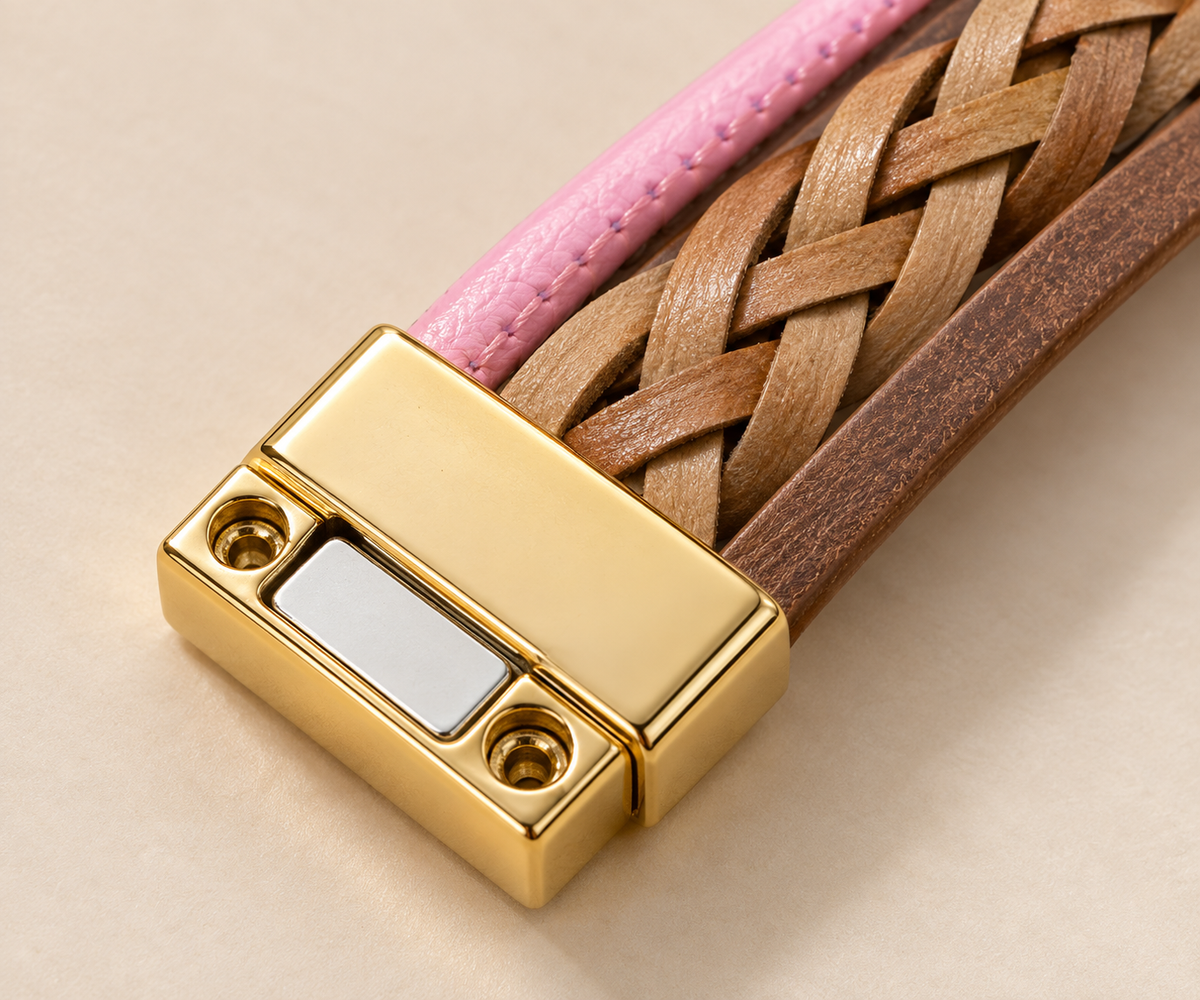 Blush Harmony Reversible Bracelet – Pink & Metallic — Photo 2