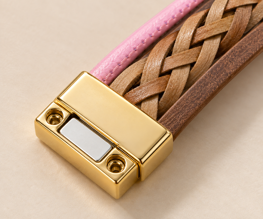 Blush Harmony Reversible Bracelet – Pink & Metallic — Photo 2
