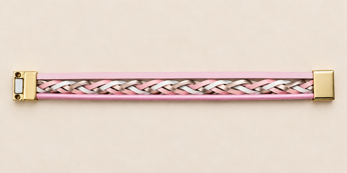Blush Harmony Reversible Bracelet – Pink & Metallic — Photo 3
