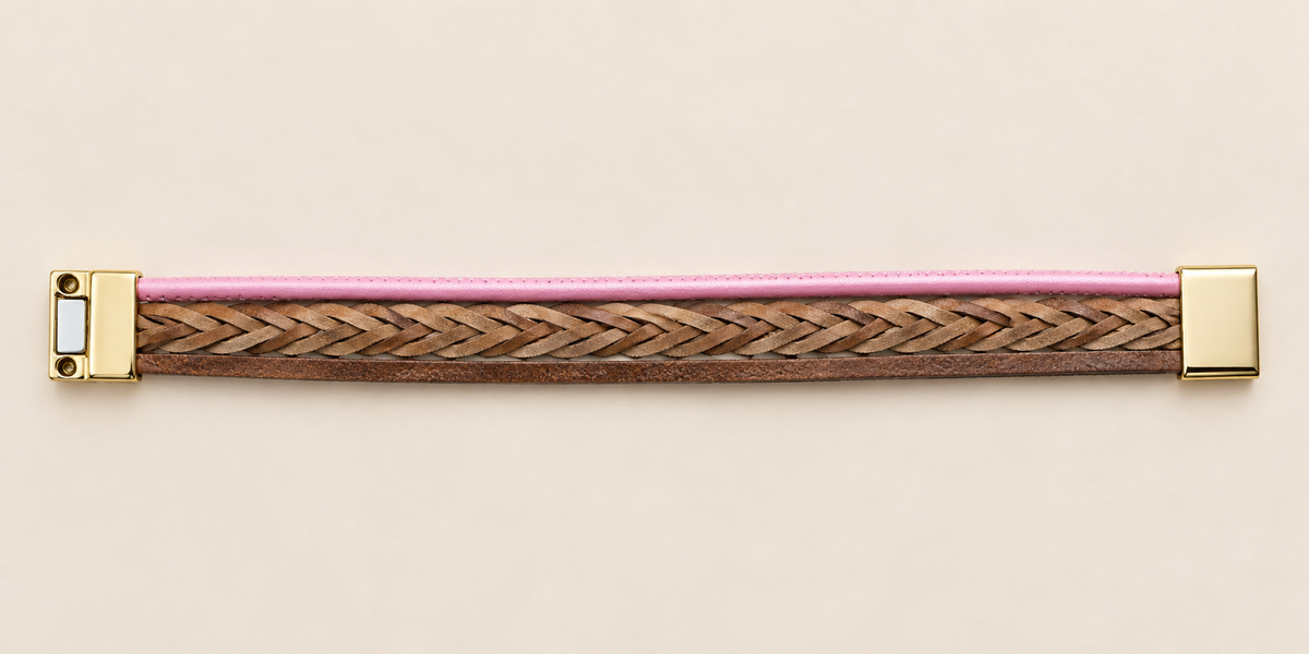 Blush Harmony Reversible Bracelet – Pink & Metallic — Photo 6