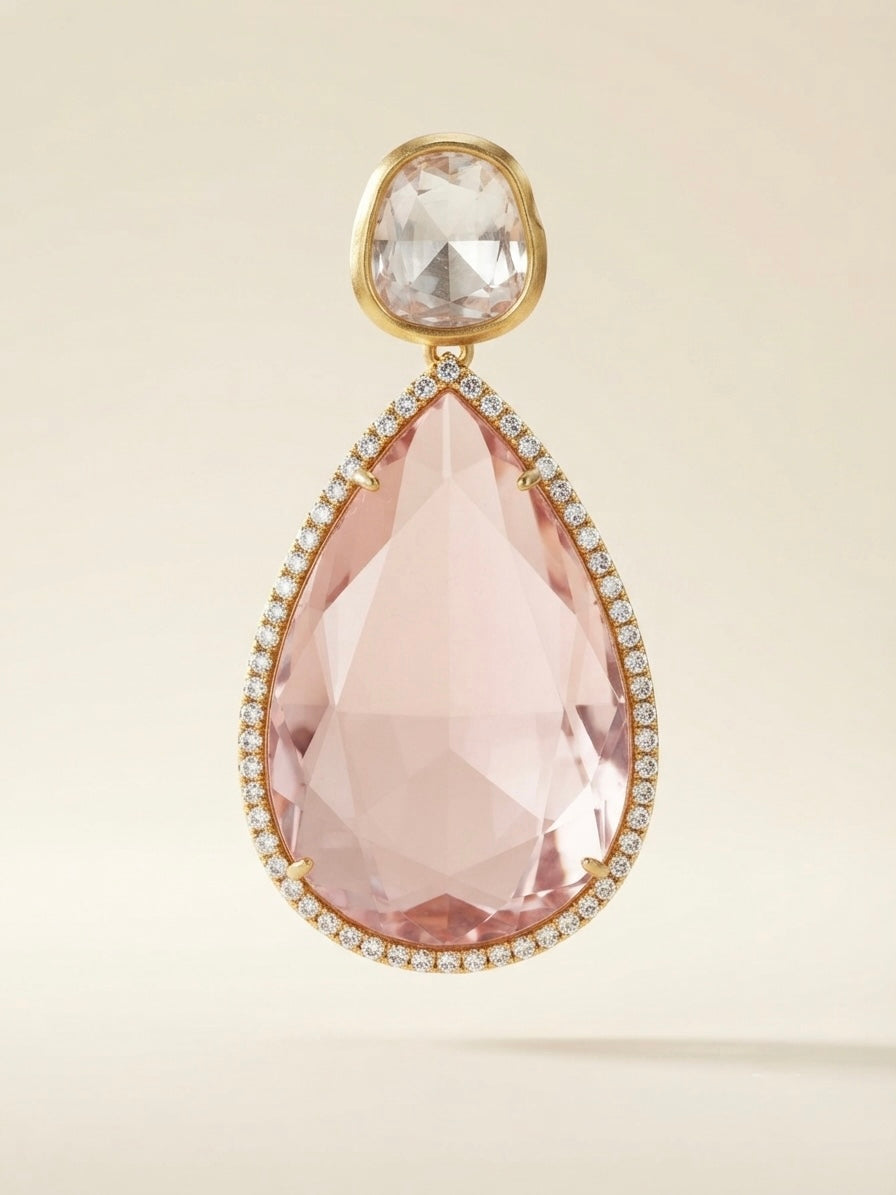Rose Quartz Crystal Drop Earrings – Luxe Teardrop — Photo 8