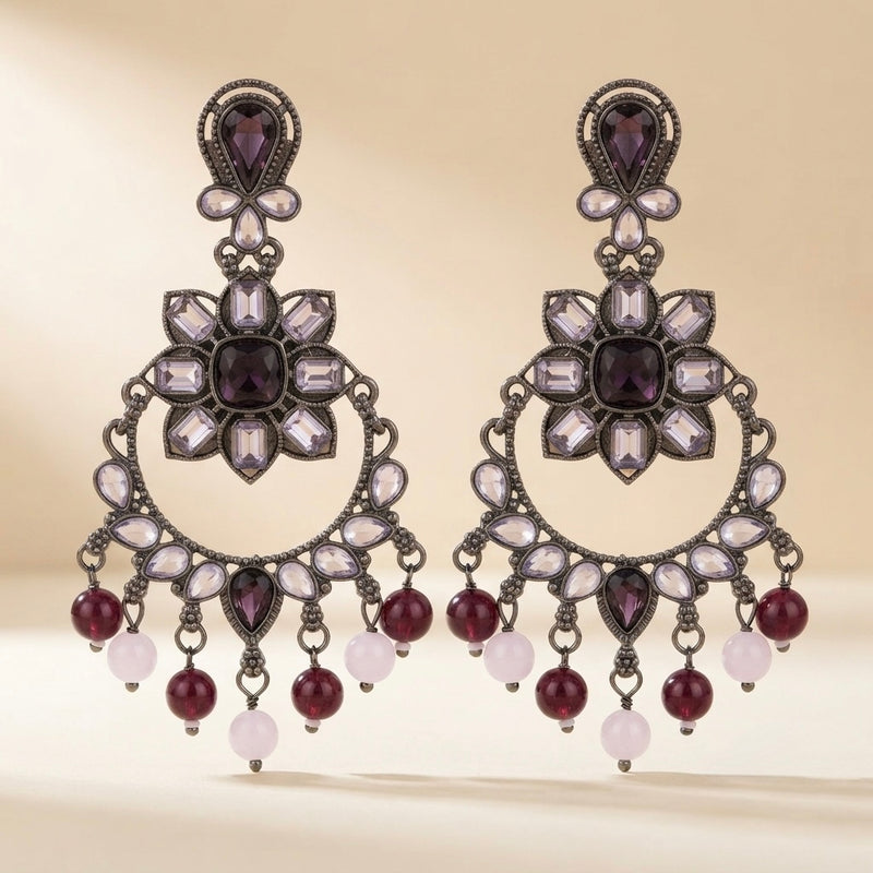 Amethyst Crystal Chandelier Earrings – Vintage Glamour Drop — Photo 7