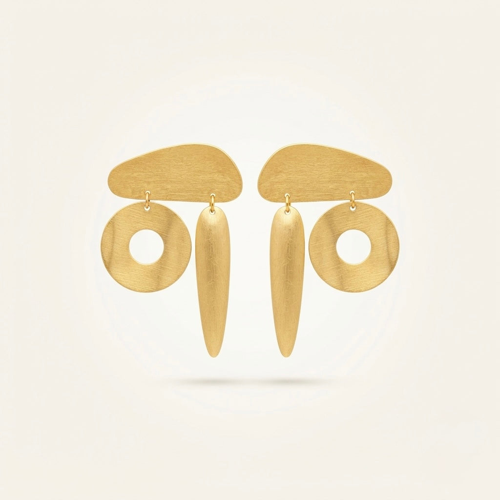 Geometric Halo Drop Earrings — Photo 1