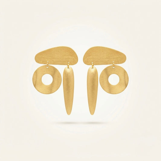 Geometric Halo Drop Earrings — Photo 1