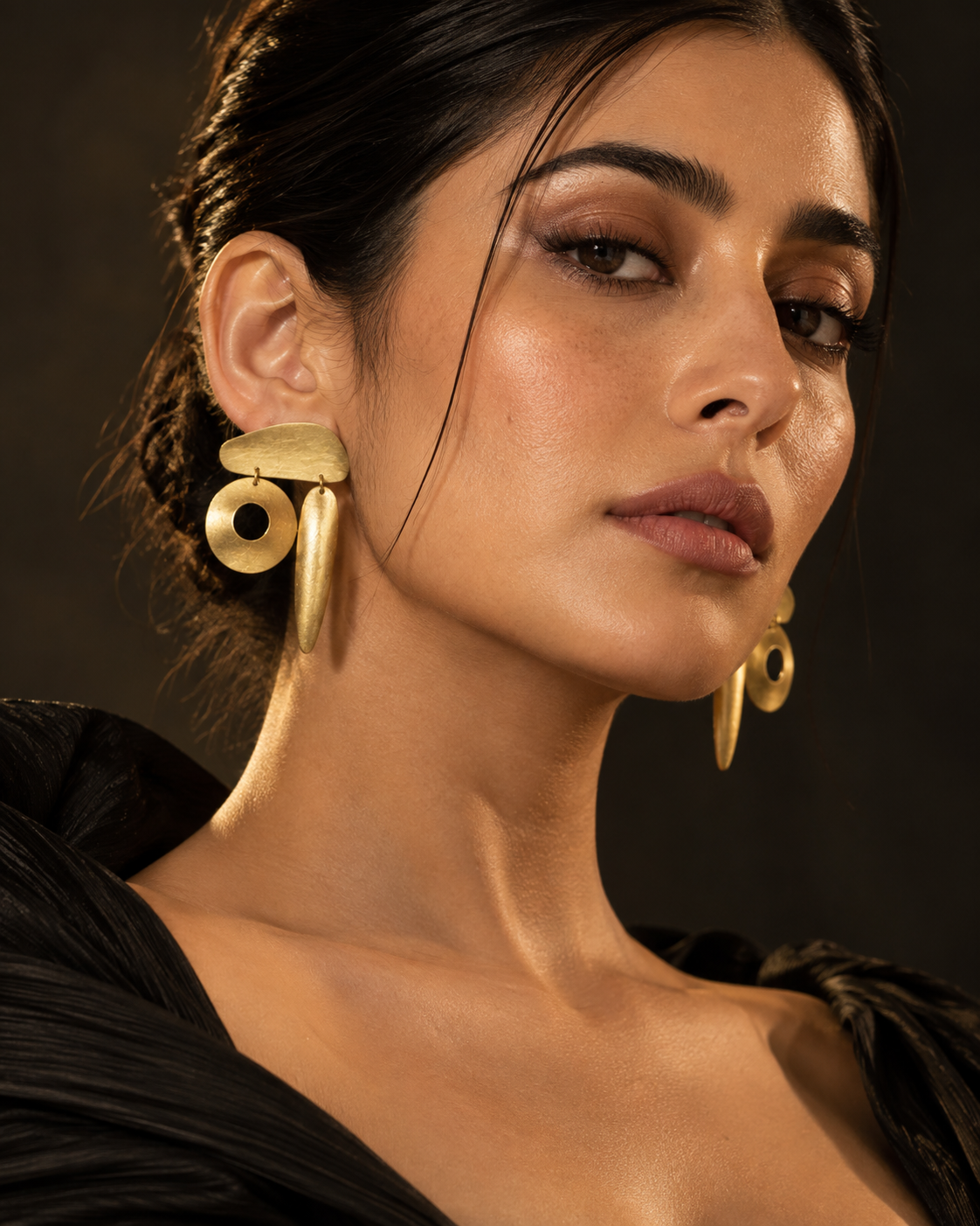 Geometric Halo Drop Earrings — Photo 3