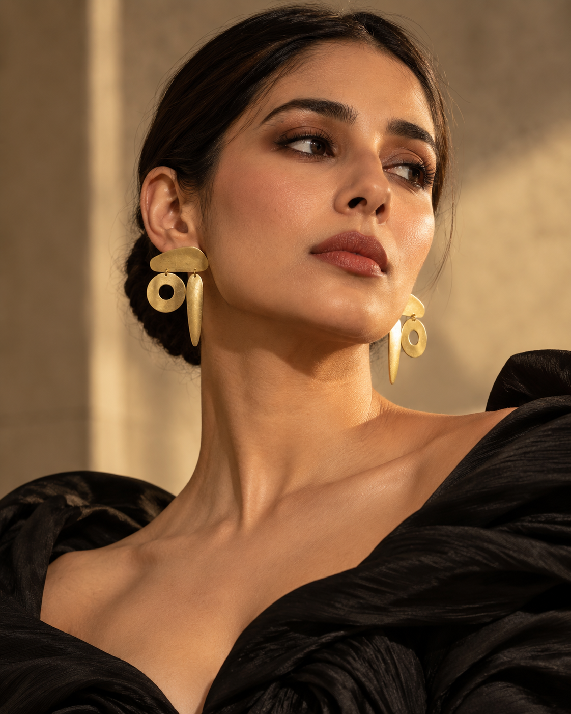 Geometric Halo Drop Earrings — Photo 5