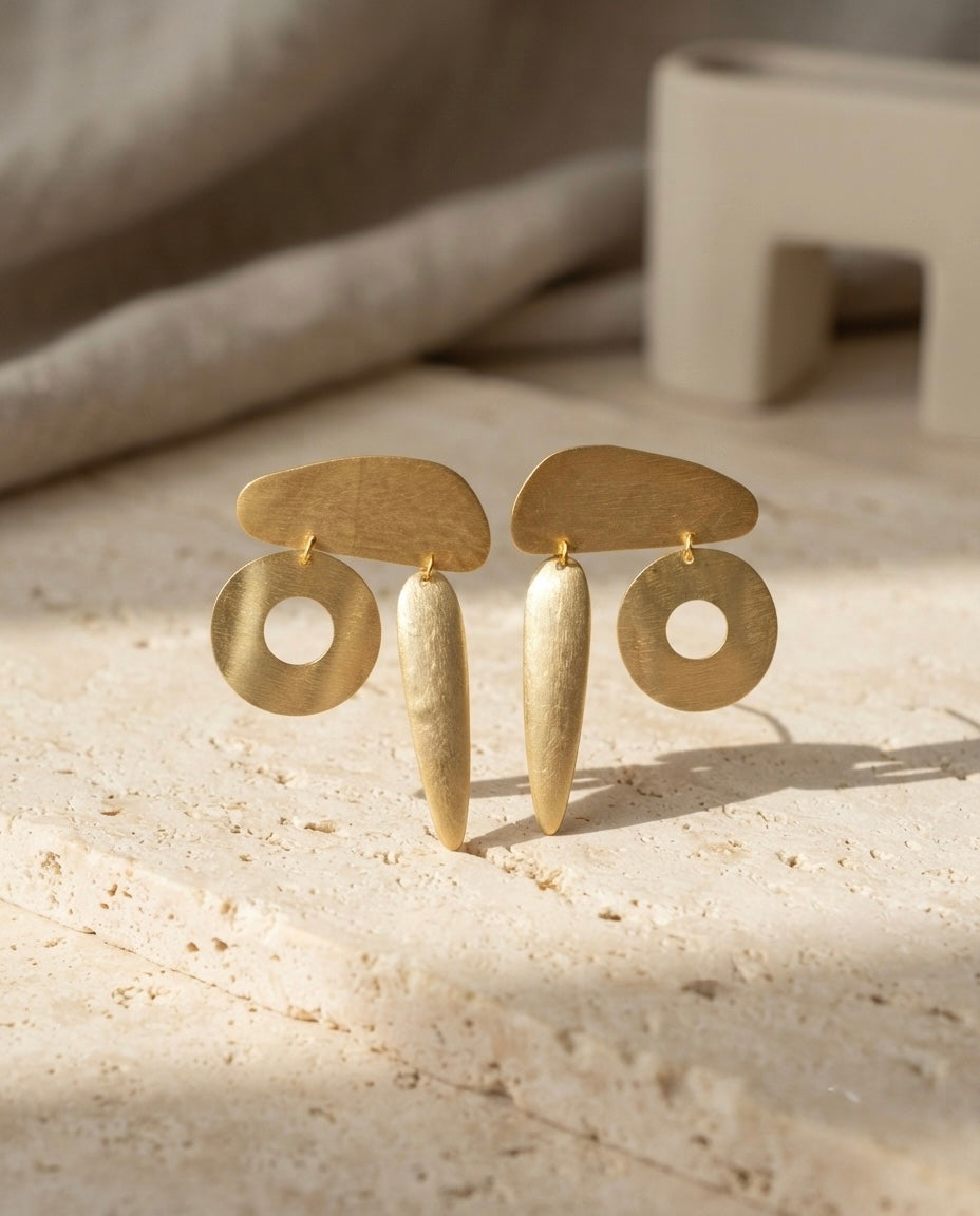 Geometric Halo Drop Earrings — Photo 6