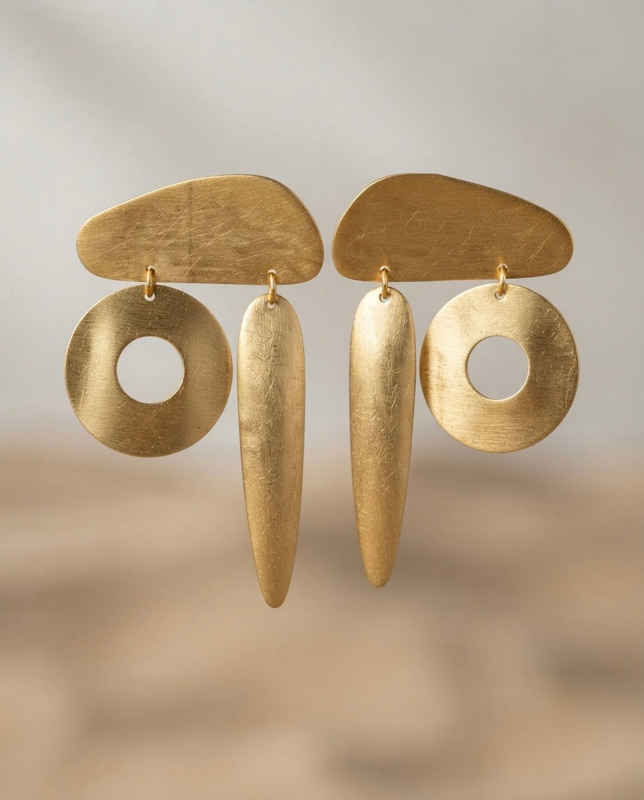Geometric Halo Drop Earrings — Photo 7