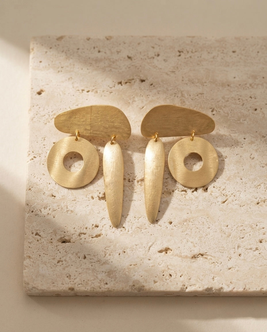Geometric Halo Drop Earrings — Photo 8