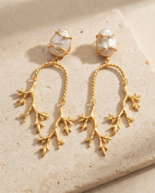 Pearl Branch Statement Earrings — Photo 1