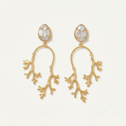 Pearl Branch Statement Earrings — Photo 2