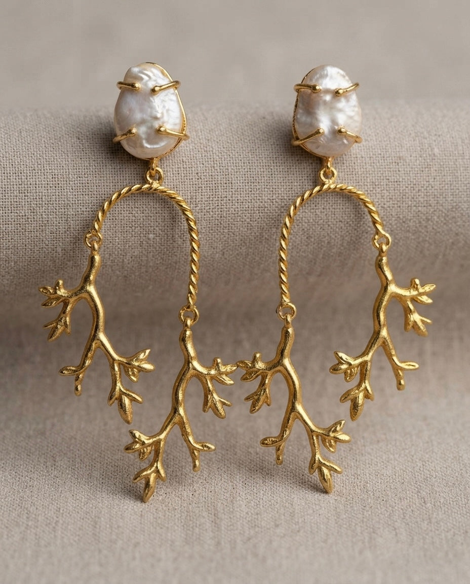 Pearl Branch Statement Earrings — Photo 4