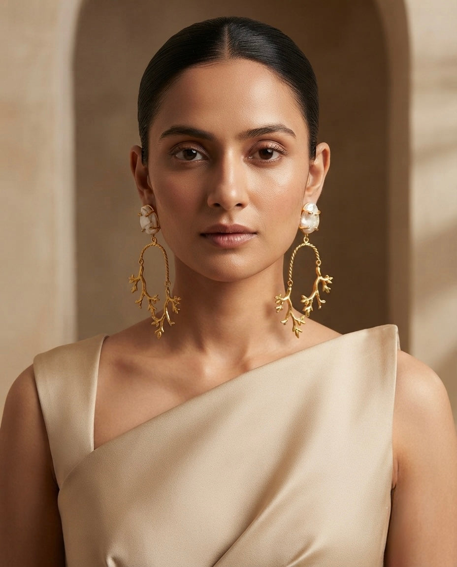 Pearl Branch Statement Earrings — Photo 5