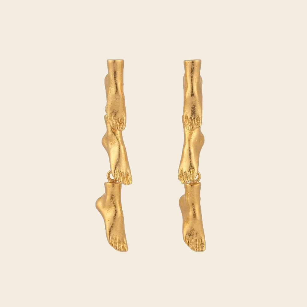 Sculptural Hands Drop Earrings — Photo 1