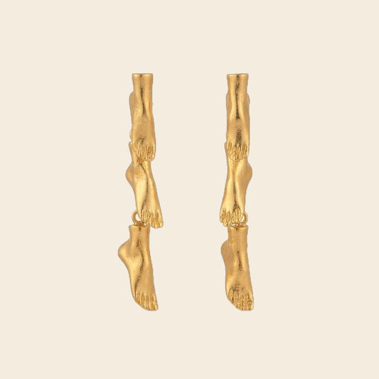 Sculptural Hands Drop Earrings — Photo 1