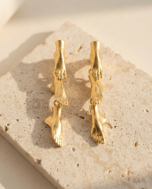 Sculptural Hands Drop Earrings — Photo 2