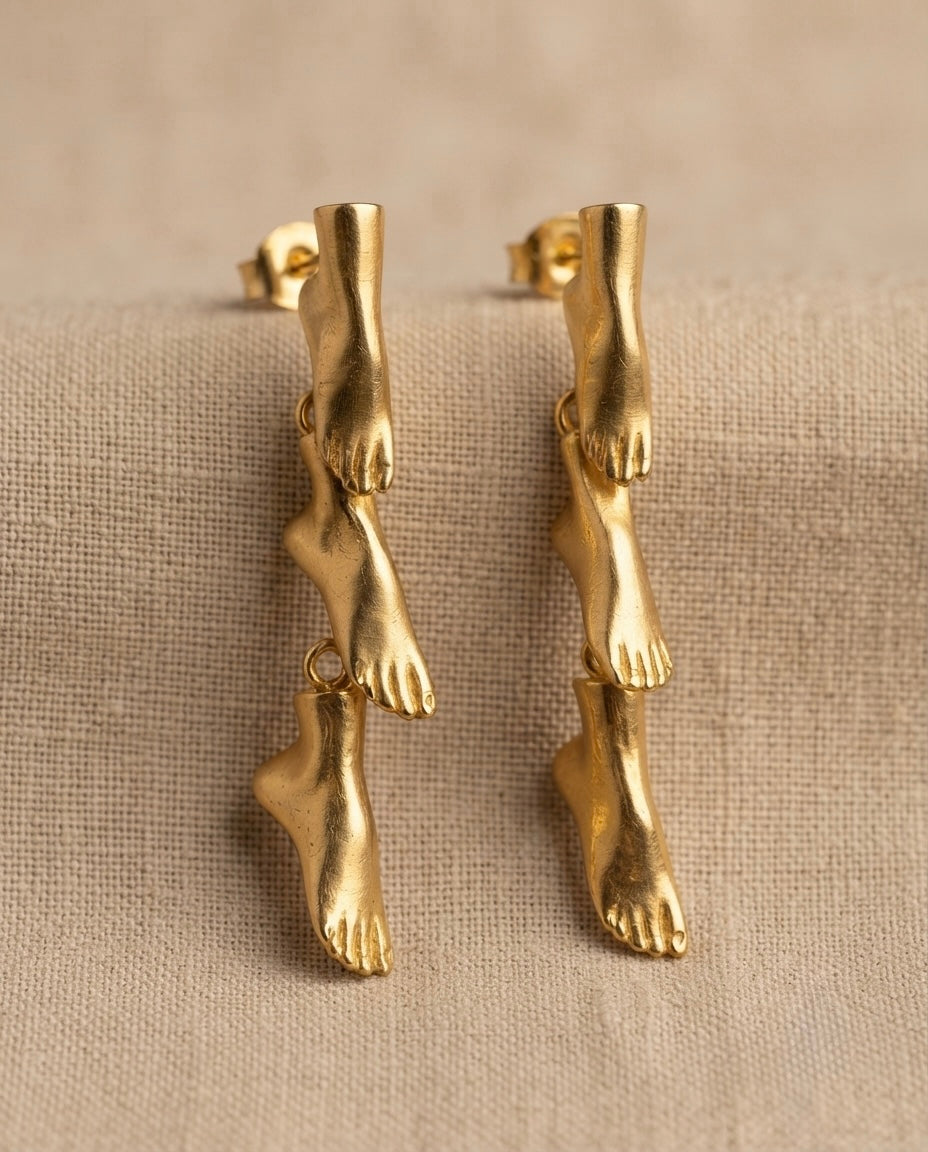 Sculptural Hands Drop Earrings — Photo 3