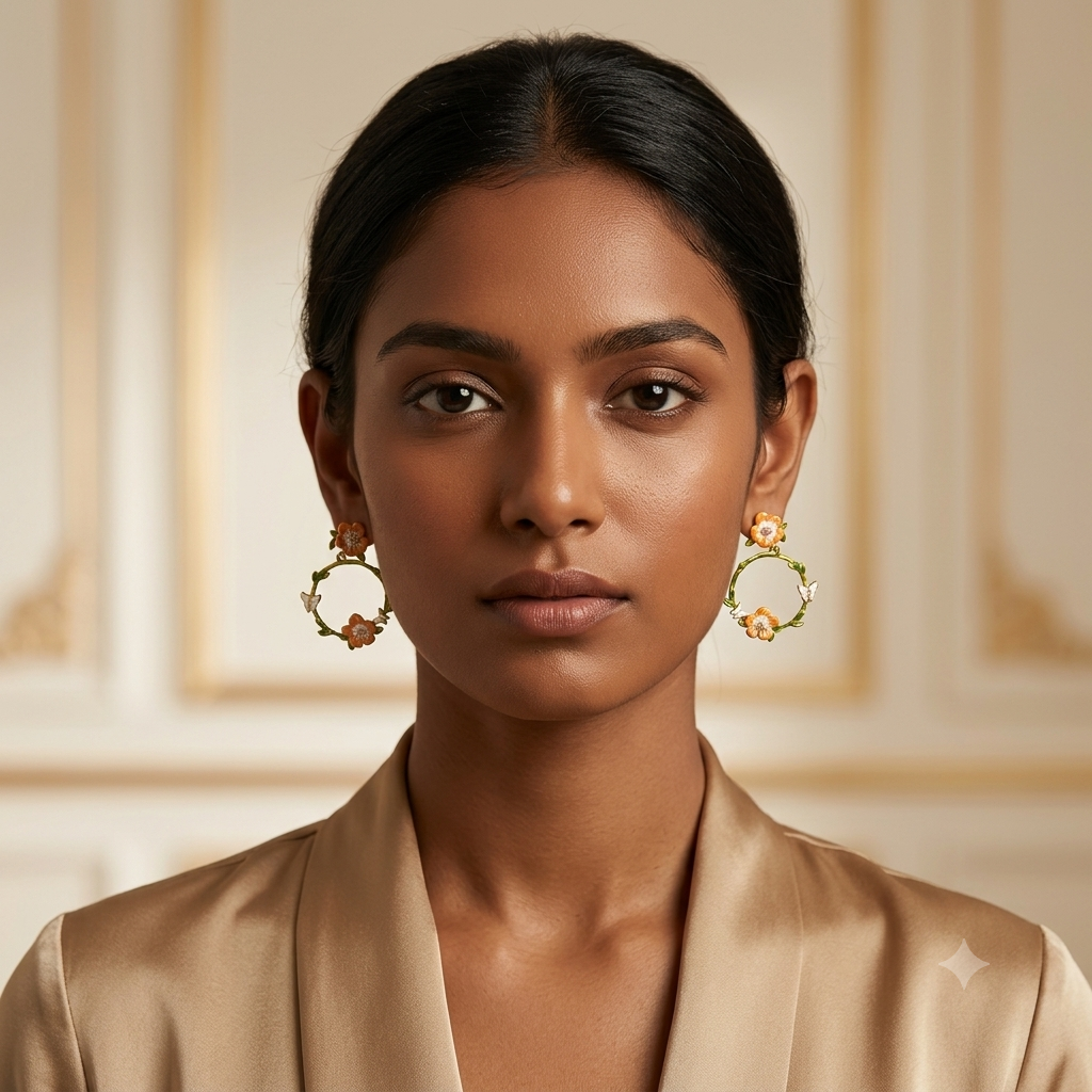 Garden Bloom Butterfly Hoop Earrings — Photo 4
