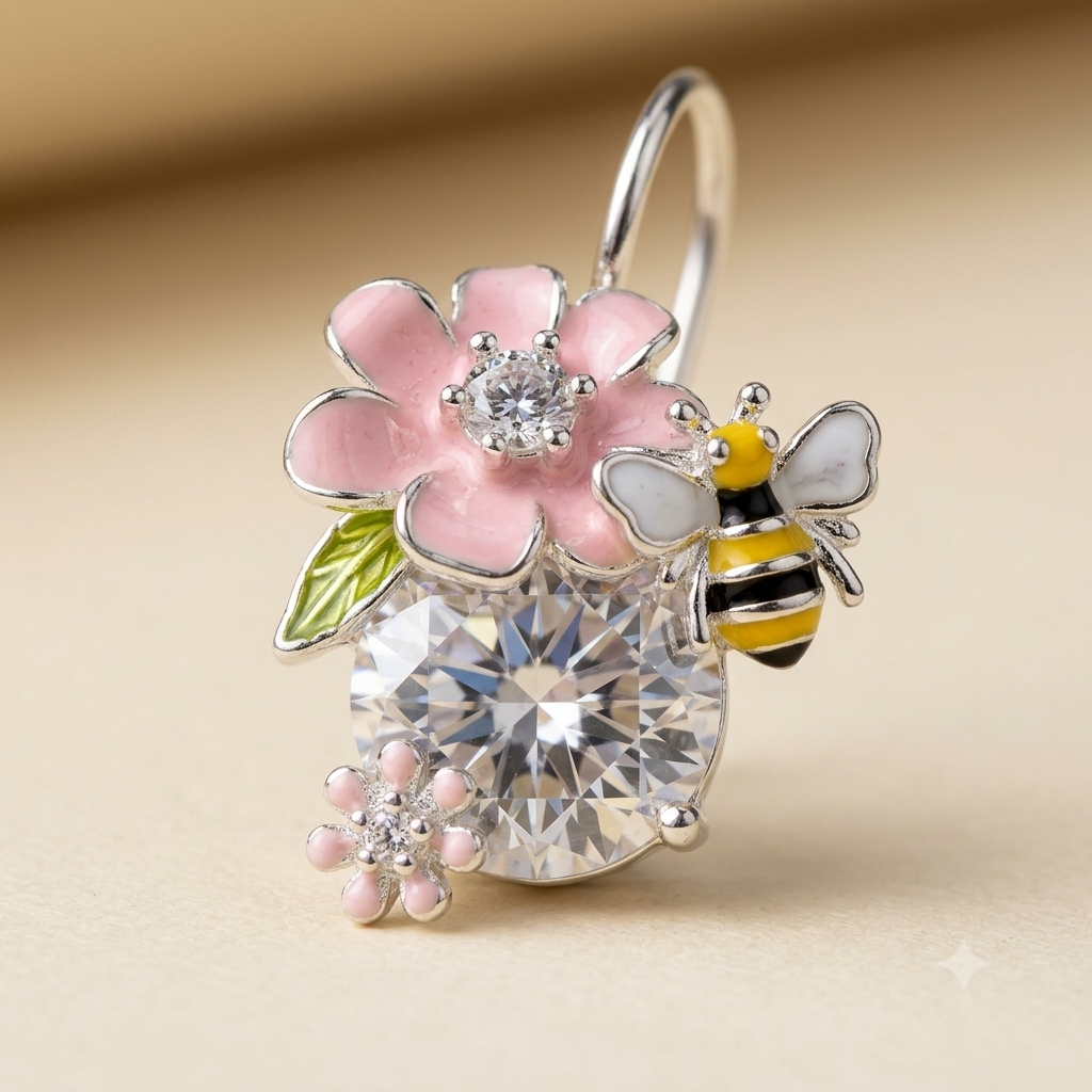 Blossom Bee Crystal Drop Earrings — Photo 2