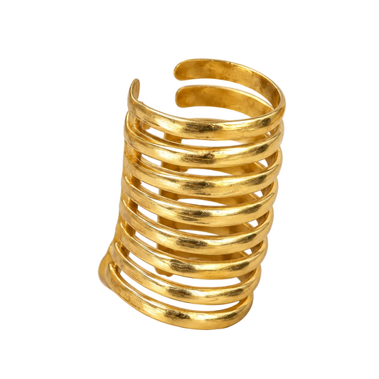 Sculpted Multi-Band Gold Ear Cuff — Photo 3