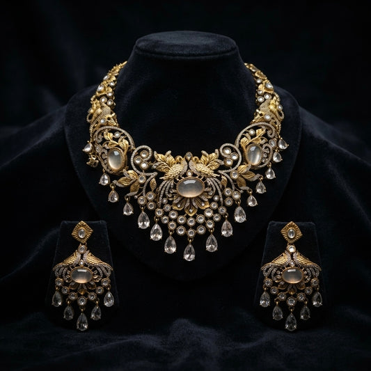 Royal Kundan Peacock Necklace Set — Photo 2