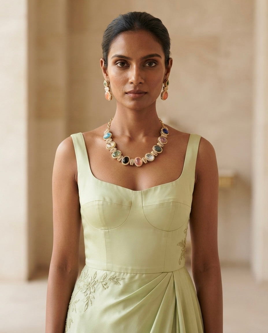 Pastel Multicolor Gemstone Necklace Set — Photo 4