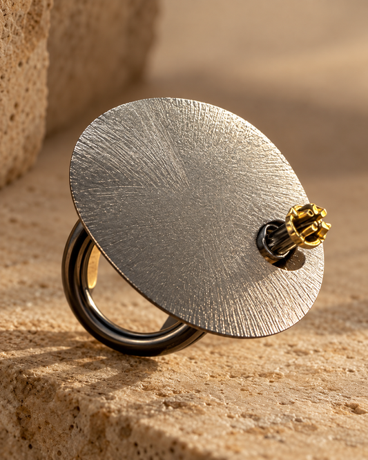 Radiant Disc Statement Ring — Photo 1