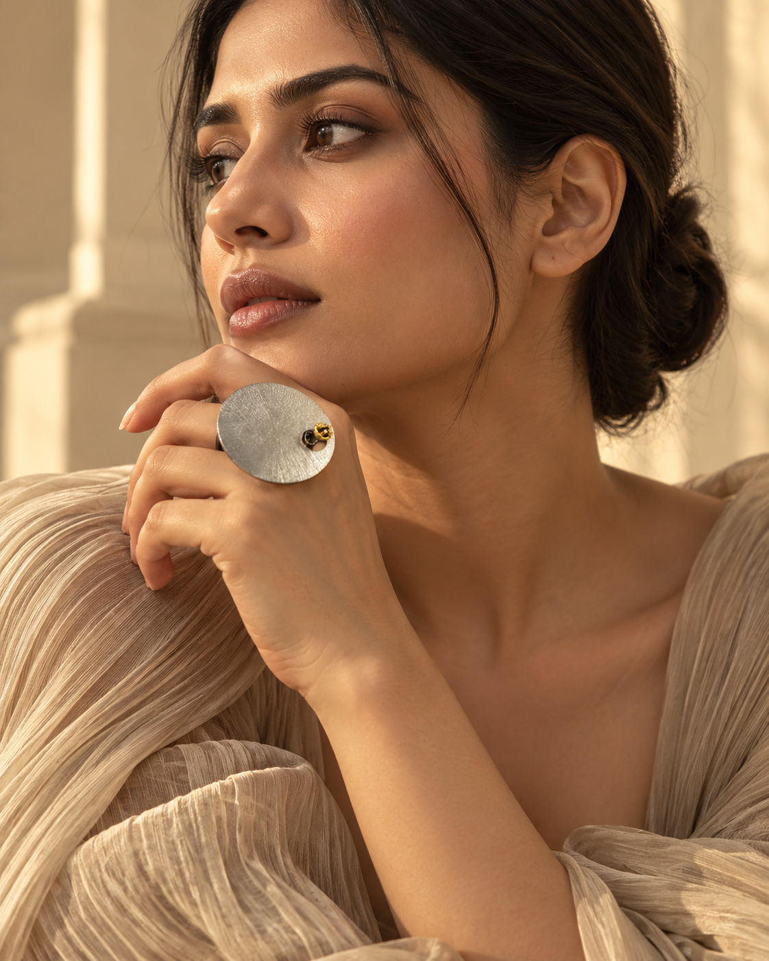 Radiant Disc Statement Ring — Photo 4