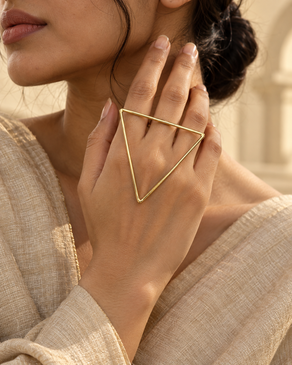 Minimal Triangle Open Ring — Photo 3