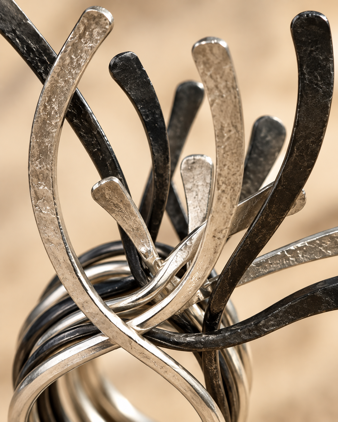 Mixed Metal Sculptural Open Ring — Photo 3