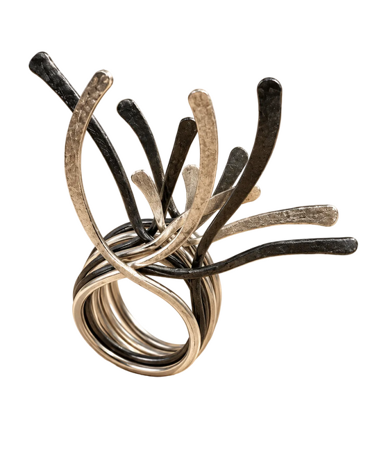 Mixed Metal Sculptural Open Ring — Photo 7
