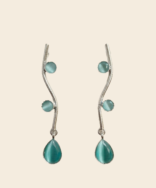 Teardrop Drop Statement Earrings – Contemporary Design — Aqua Blue — Photo 1