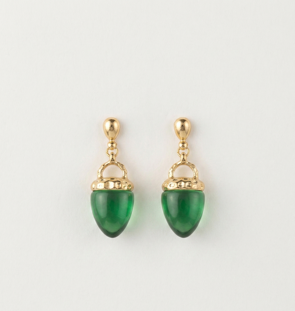 Acorn Drop Earrings — Green — Photo 1