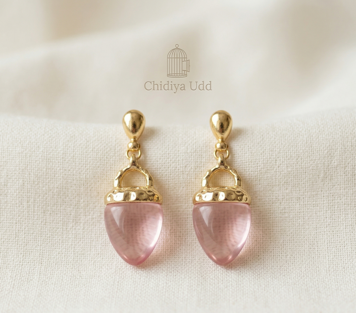Acorn Drop Earrings — Pink — Photo 1