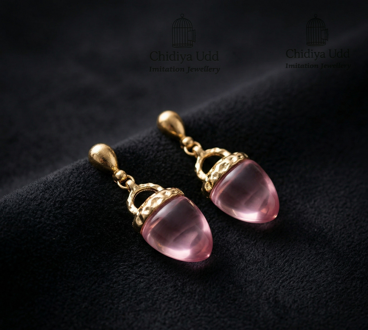 Acorn Drop Earrings — Pink — Photo 2