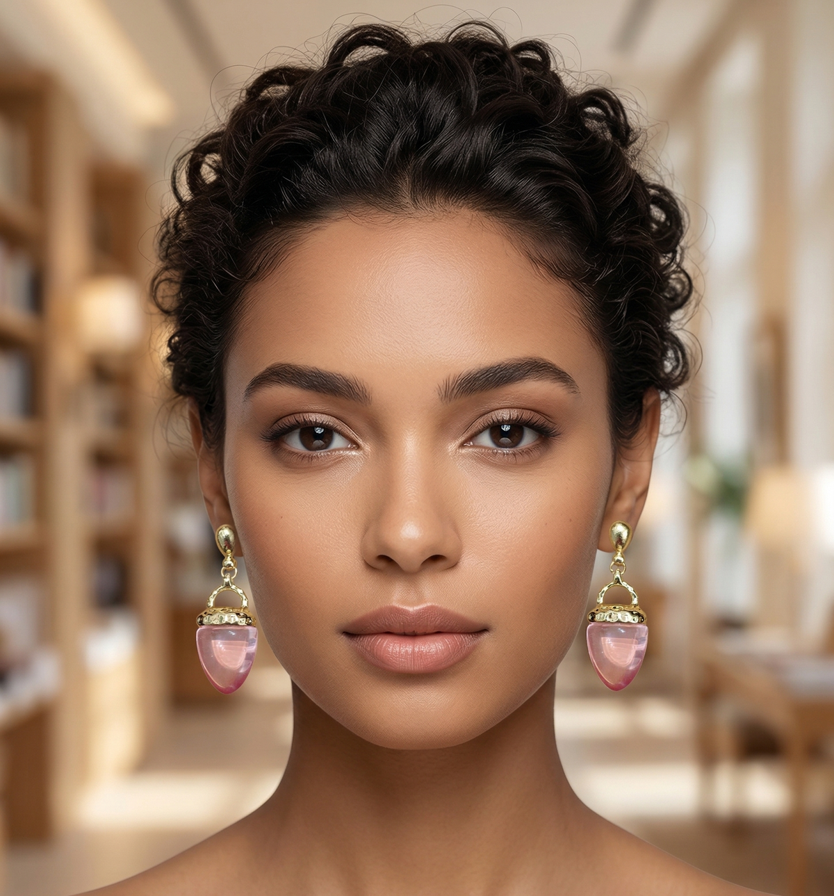 Acorn Drop Earrings — Pink — Photo 4