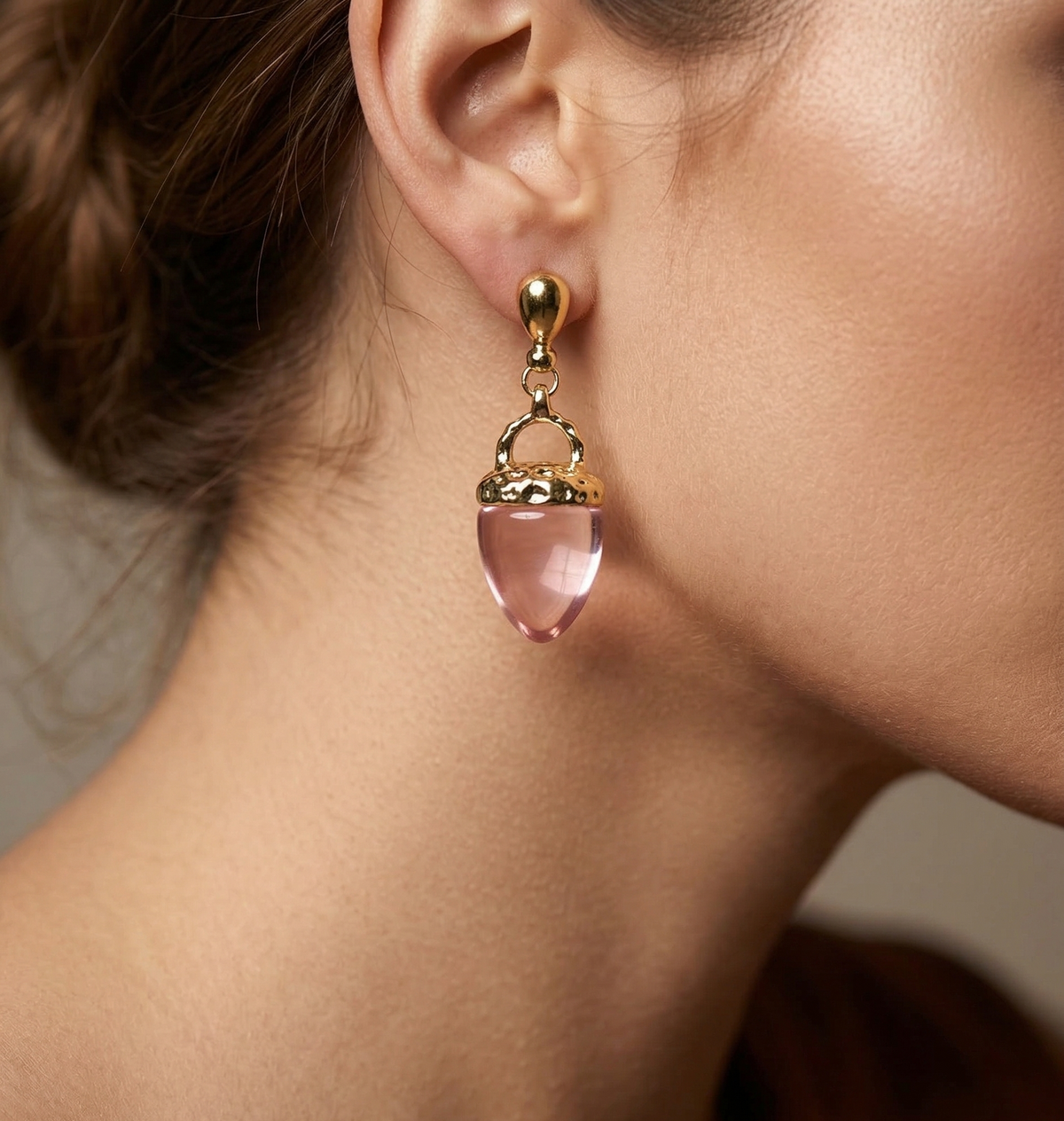 Acorn Drop Earrings — Pink — Photo 5