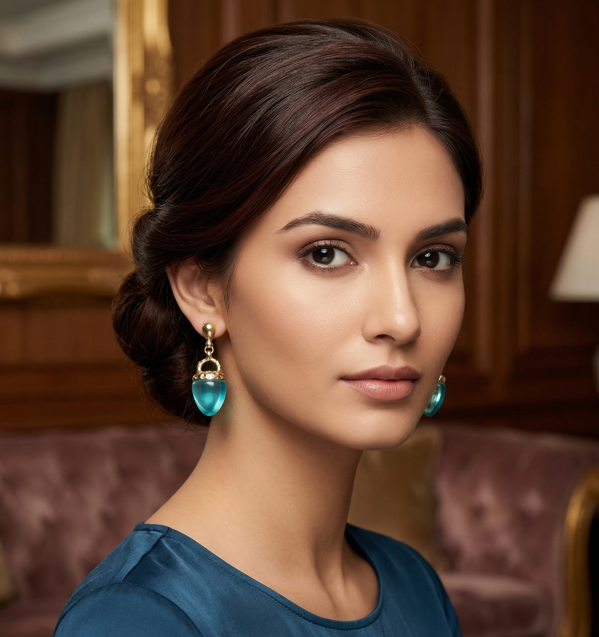 Acorn Drop Earrings — Blue — Photo 4