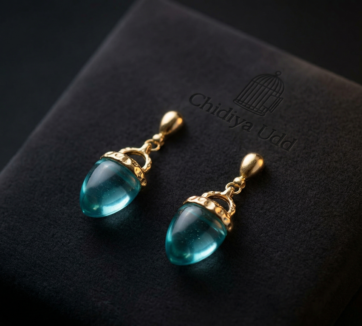Acorn Drop Earrings — Blue — Photo 6