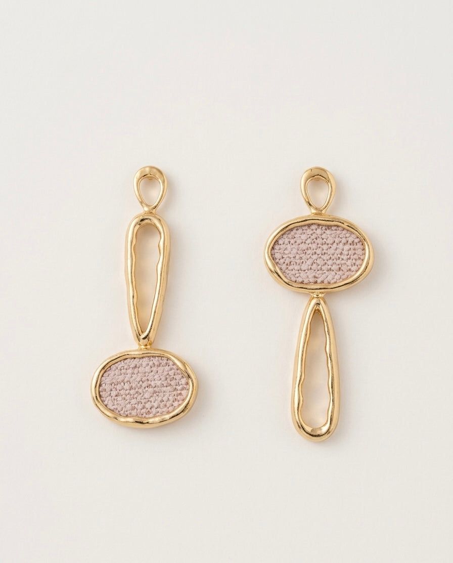 Blush Textured Geometric Drop Earrings – Gold — Photo 6